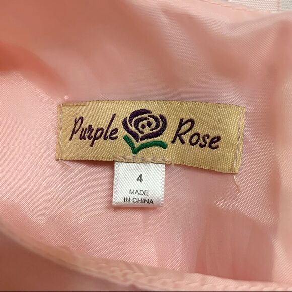 Purple Rose Toddler Size 4 Girls Floral Embroidered Dress - Picture 9 of 12